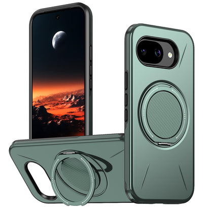 For Google Pixel 10a Kalebol Magnetic MagSafe Rotation Holder PC Phone Case(Grey Green)