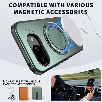 For Google Pixel 10a Kalebol Magnetic MagSafe Rotation Holder PC Phone Case(Grey Green)