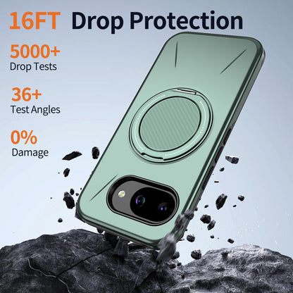 For Google Pixel 10a Kalebol Magnetic MagSafe Rotation Holder PC Phone Case(Grey Green)