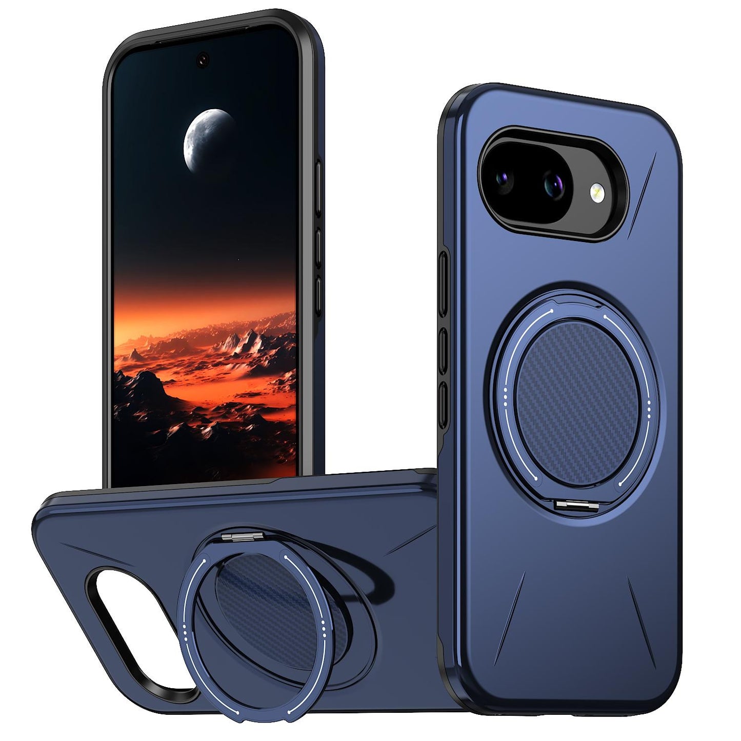 For Google Pixel 10a Kalebol Magnetic MagSafe Rotation Holder PC Phone Case(Blue)