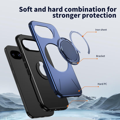 For Google Pixel 10a Kalebol Magnetic MagSafe Rotation Holder PC Phone Case(Blue)