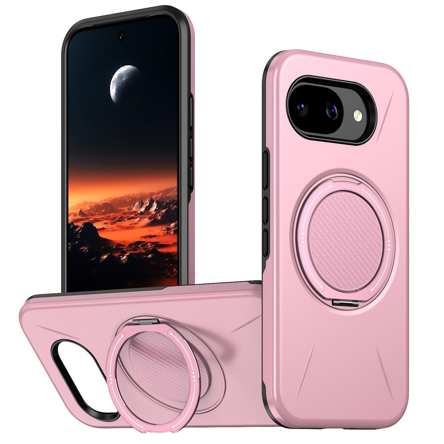 For Google Pixel 10a Kalebol Magnetic MagSafe Rotation Holder PC Phone Case(Pink)