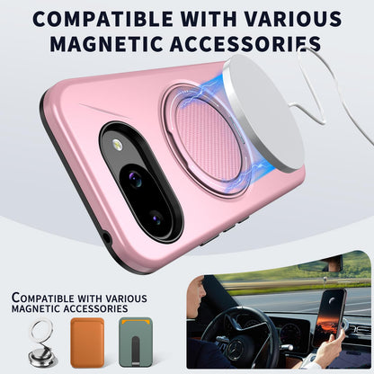 For Google Pixel 10a Kalebol Magnetic MagSafe Rotation Holder PC Phone Case(Pink)