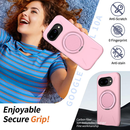 For Google Pixel 10a Kalebol Magnetic MagSafe Rotation Holder PC Phone Case(Pink)