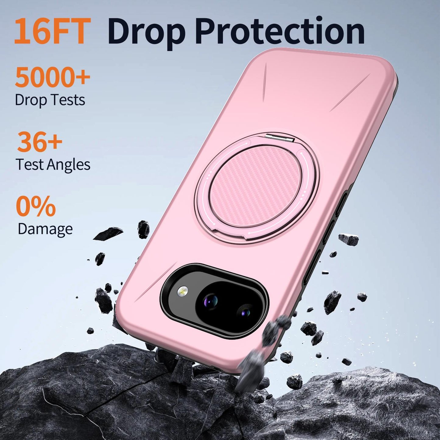 For Google Pixel 10a Kalebol Magnetic MagSafe Rotation Holder PC Phone Case(Pink)