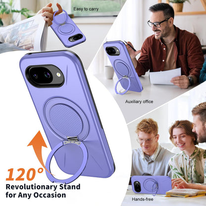 For Google Pixel 10a Kalebol Magnetic MagSafe Rotation Holder PC Phone Case(Lilac)
