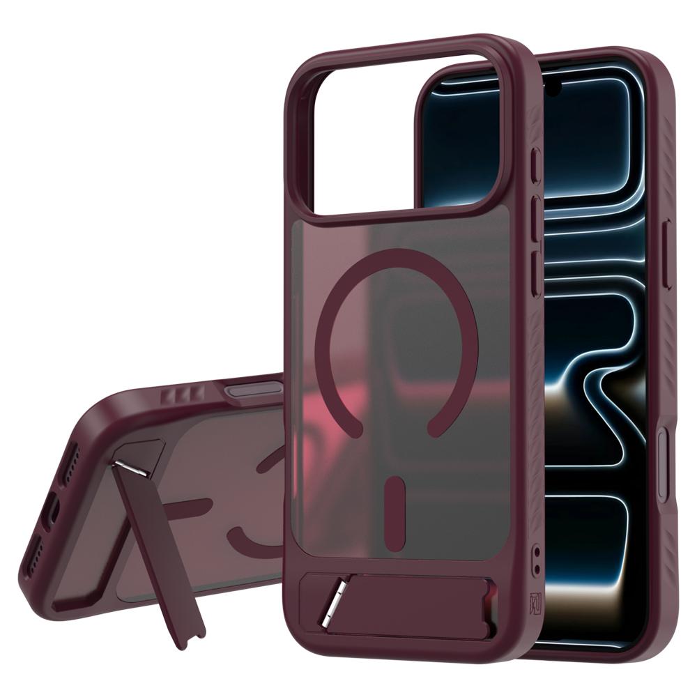 For iPhone 18 Pro Max / 17 Pro Max LeReach Le-Chic Series Invisible Holder Magnetic Phone Case(Cherry Red)