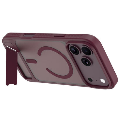 For iPhone 18 Pro Max / 17 Pro Max LeReach Le-Chic Series Invisible Holder Magnetic Phone Case(Cherry Red)
