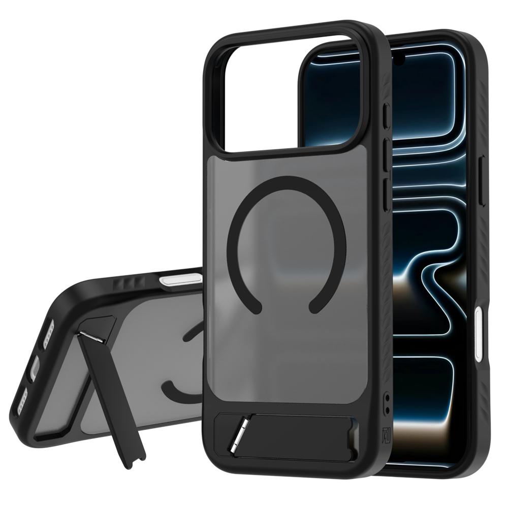 For iPhone 18 Pro / 17 Pro LeReach Le-Chic Series Invisible Holder Magnetic Phone Case(Black)