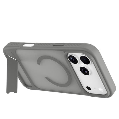 For iPhone 18 Pro / 17 Pro LeReach Le-Chic Series Invisible Holder Magnetic Phone Case(Grey)