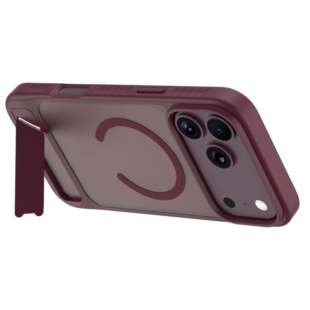 For iPhone 18 Pro / 17 Pro LeReach Le-Chic Series Invisible Holder Magnetic Phone Case(Cherry Red)