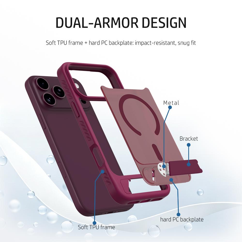 For iPhone 18 Pro Max / 17 Pro Max LeReach Le-Chic Series Invisible Holder Magnetic Phone Case(Grey)