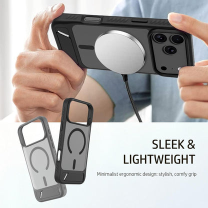For iPhone 18 Pro Max / 17 Pro Max LeReach Le-Chic Series Invisible Holder Magnetic Phone Case(Grey)