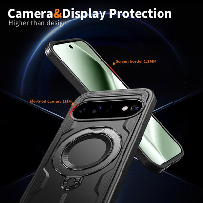 For Google Pixel 11 Pro XL Kalebol PC Hybrid TPU Armor MagSafe Ring Holder Phone Case(Black)