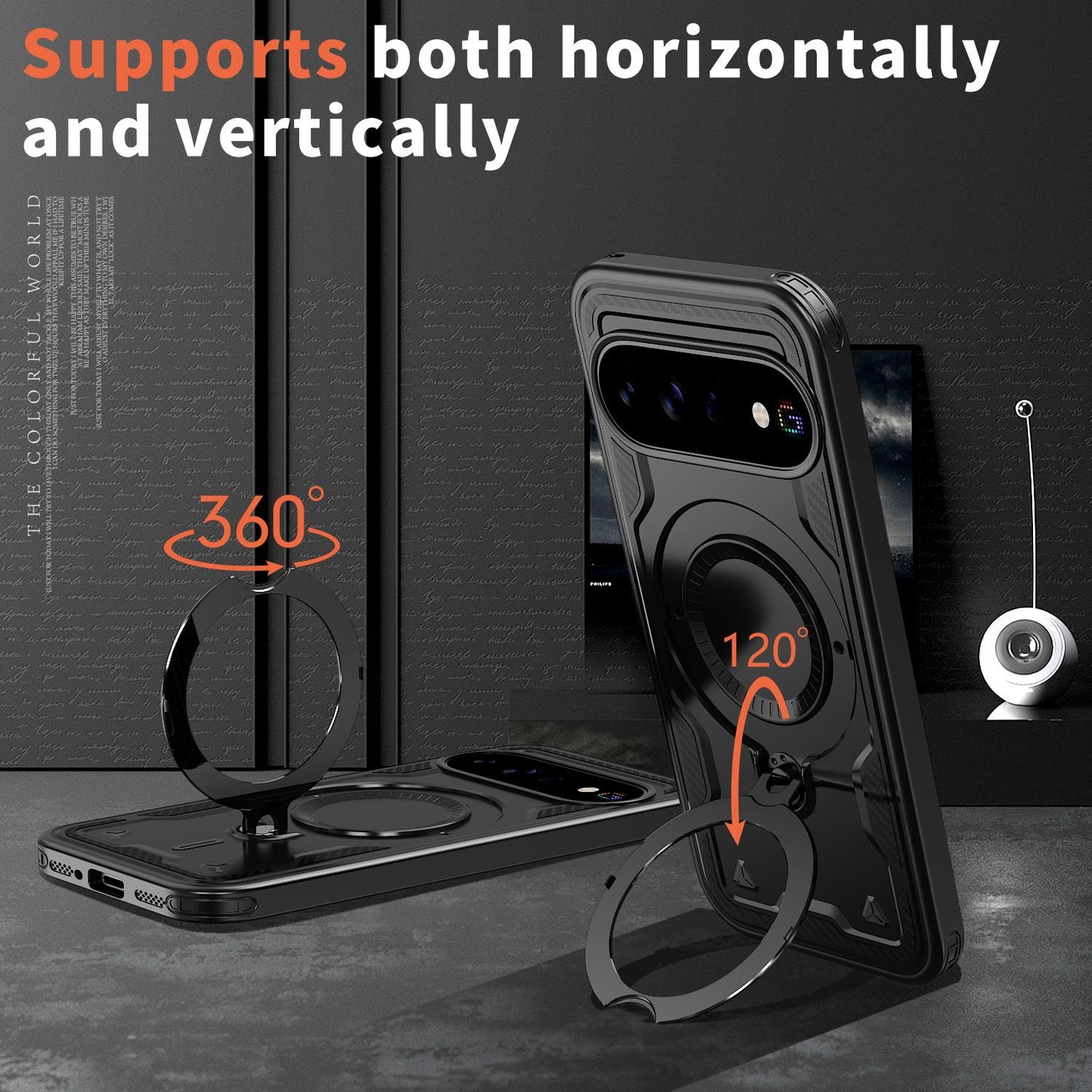 For Google Pixel 11 Pro XL Kalebol PC Hybrid TPU Armor MagSafe Ring Holder Phone Case(Black)