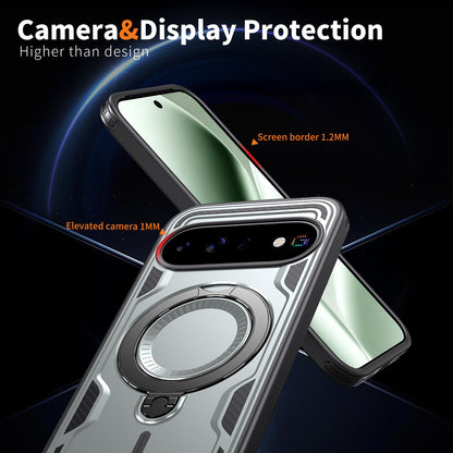 For Google Pixel 11 Pro XL Kalebol PC Hybrid TPU Armor MagSafe Ring Holder Phone Case(Gray)