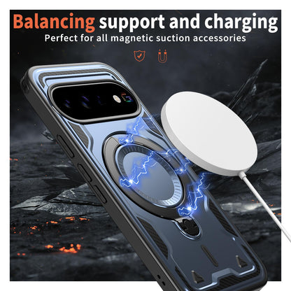 For Google Pixel 11 Pro XL Kalebol PC Hybrid TPU Armor MagSafe Ring Holder Phone Case(Blue)