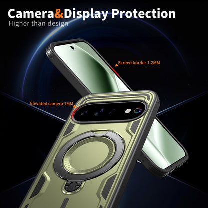 For Google Pixel 11 Pro XL Kalebol PC Hybrid TPU Armor MagSafe Ring Holder Phone Case(Green)