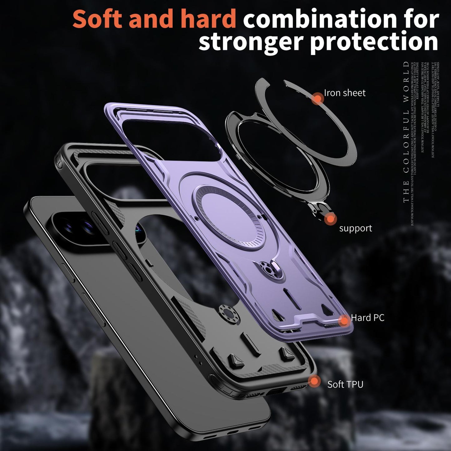 For Google Pixel 11 Pro XL Kalebol PC Hybrid TPU Armor MagSafe Ring Holder Phone Case(Purple)