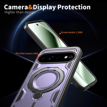 For Google Pixel 11 Pro Kalebol PC Hybrid TPU Armor MagSafe Ring Holder Phone Case(Purple)