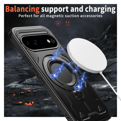 For Google Pixel 11 Kalebol PC Hybrid TPU Armor MagSafe Ring Holder Phone Case(Black)