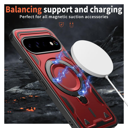 For Google Pixel 11 Kalebol PC Hybrid TPU Armor MagSafe Ring Holder Phone Case(Red)