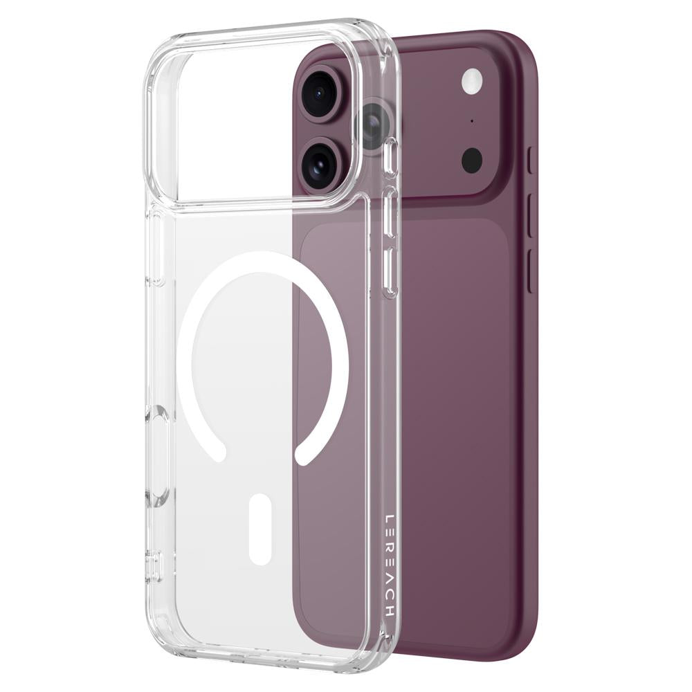 For iPhone 17 Pro LeReach TOC Clear Series Dual-Composite Armor TPU + Acrylic Shockproof Magnetic Phone Case(Transparent)