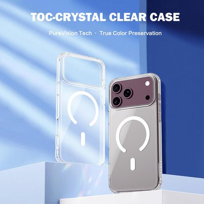 For iPhone 17 Pro LeReach TOC Clear Series Dual-Composite Armor TPU + Acrylic Shockproof Magnetic Phone Case(Transparent)