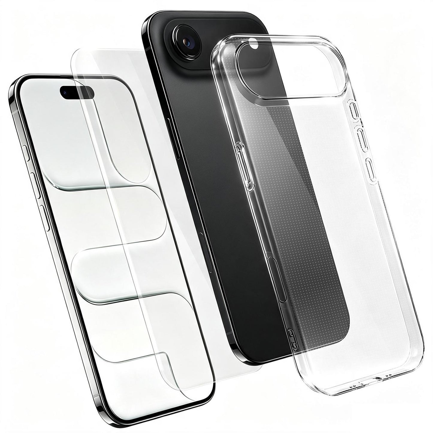 2 in 1 Set Clear TPU Phone Case with High Alumina Tempered Glass Film For iPhone Air