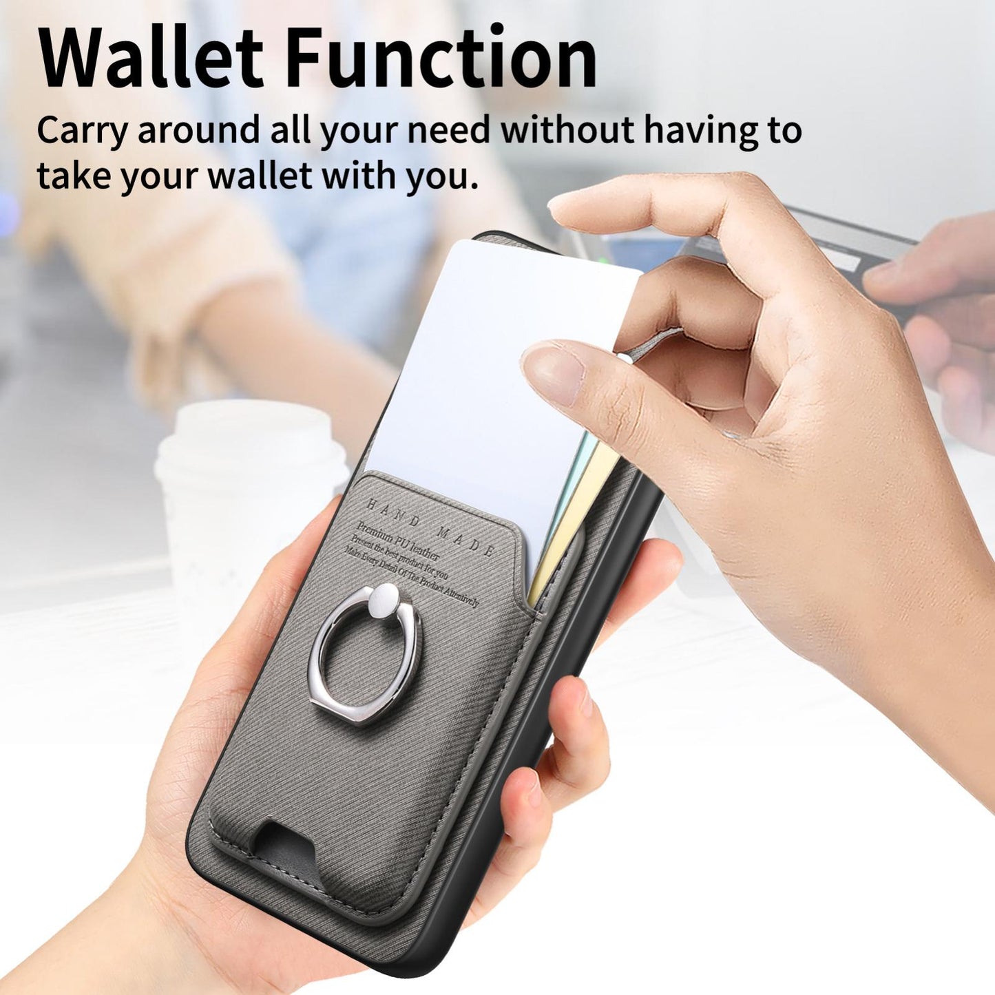 For Honor X80 Pro Max 5G Twill Fabric Card Bag Ring Magnetic Back Phone Case(Gray)