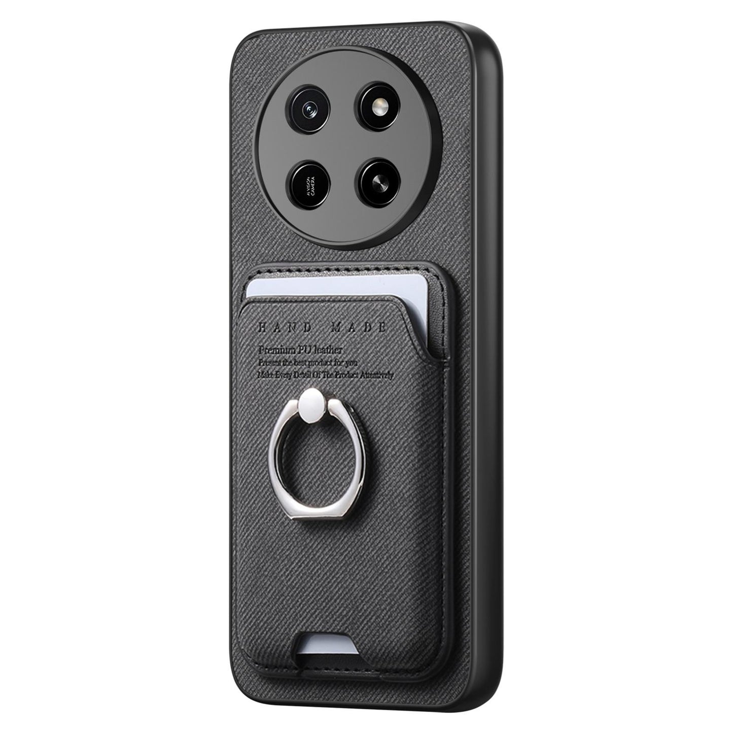For Honor X80 Pro Max 5G Twill Fabric Card Bag Ring Magnetic Back Phone Case(Black)