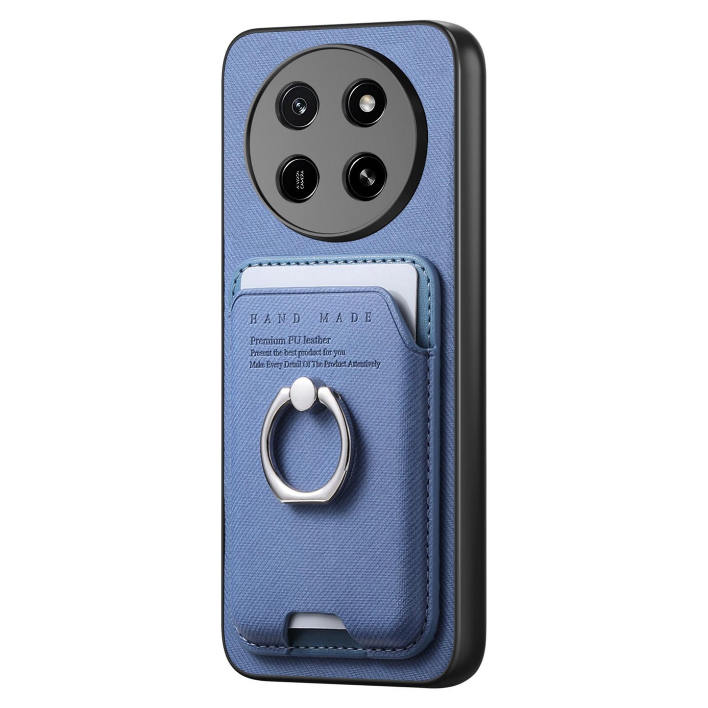 For Honor X80 Pro Max 5G Twill Fabric Card Bag Ring Magnetic Back Phone Case(Blue)
