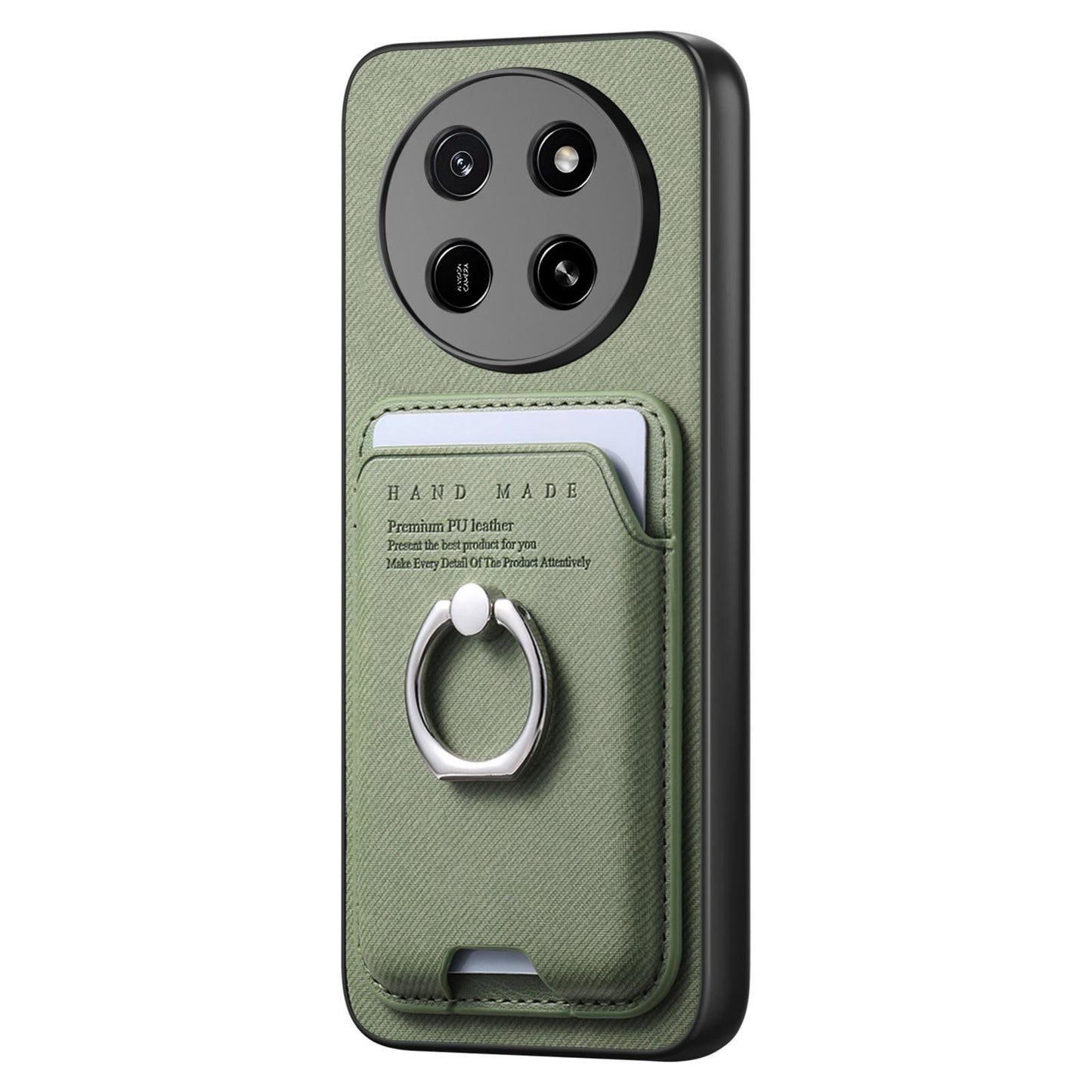 For Honor X80 Pro Max 5G Twill Fabric Card Bag Ring Magnetic Back Phone Case(Green)