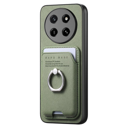 For Honor X80 Pro Max 5G Twill Fabric Card Bag Ring Magnetic Back Phone Case(Green)