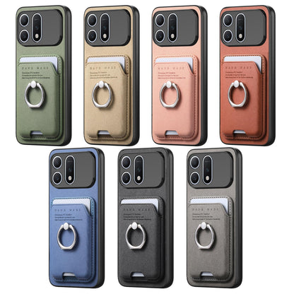 For Honor X80 Pro Max 5G Twill Fabric Card Bag Ring Magnetic Back Phone Case(Gray)