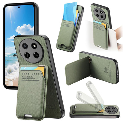For Honor X80 Pro Max 5G Twill Fabric Ultra-thin Hinge Card Bag Holder Back Phone Case(Green)