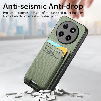 For Honor X80 Pro Max 5G Twill Fabric Ultra-thin Hinge Card Bag Holder Back Phone Case(Green)