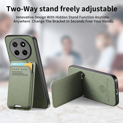 For Honor X80 Pro Max 5G Twill Fabric Ultra-thin Hinge Card Bag Holder Back Phone Case(Green)