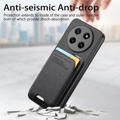 For Honor X80 Pro Max 5G Twill Fabric Ultra-thin Hinge Card Bag Holder Back Phone Case(Black)
