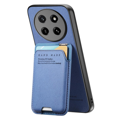 For Honor X80 Pro Max 5G Twill Fabric Ultra-thin Hinge Card Bag Holder Back Phone Case(Blue)