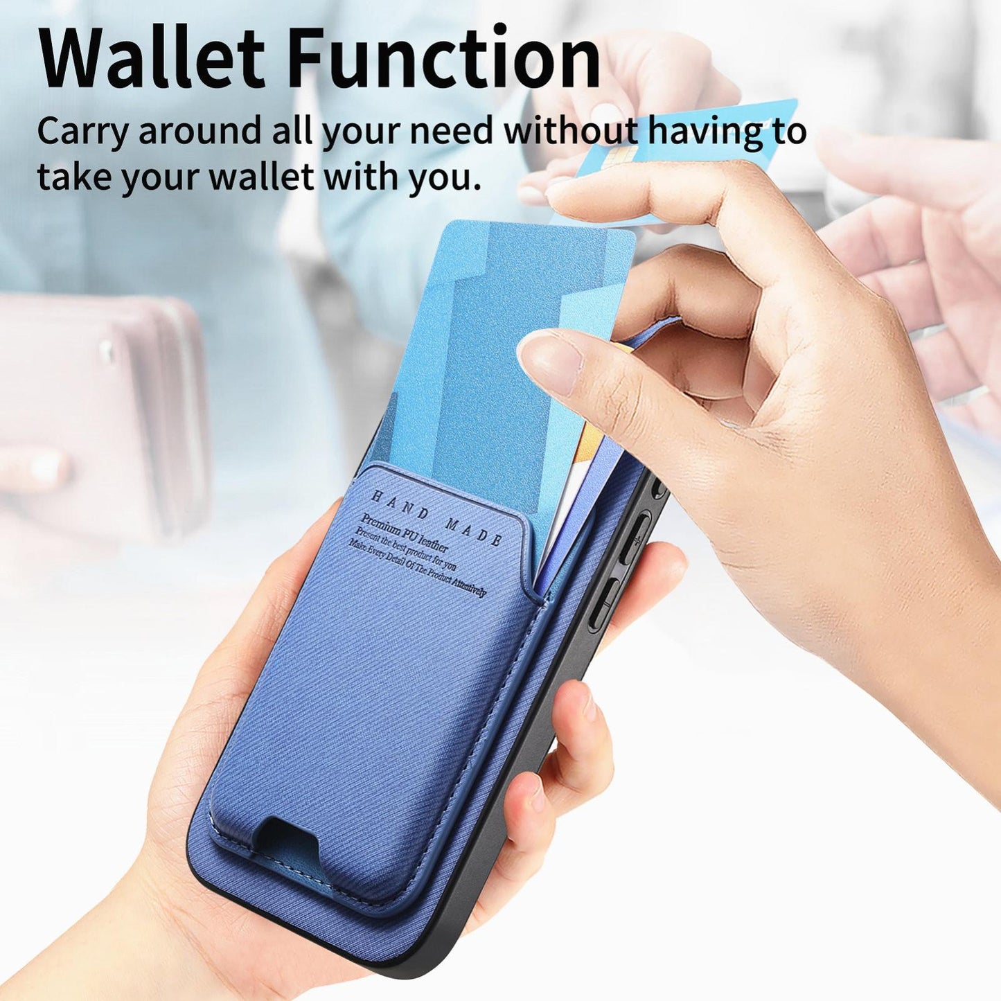 For Honor X80 Pro Max 5G Twill Fabric Ultra-thin Hinge Card Bag Holder Back Phone Case(Blue)