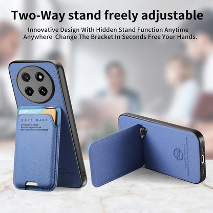 For Honor X80 Pro Max 5G Twill Fabric Ultra-thin Hinge Card Bag Holder Back Phone Case(Blue)