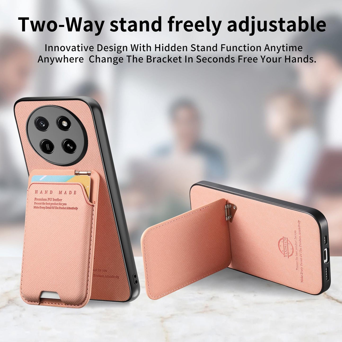 For Honor X80 Pro Max 5G Twill Fabric Ultra-thin Hinge Card Bag Holder Back Phone Case(Pink)