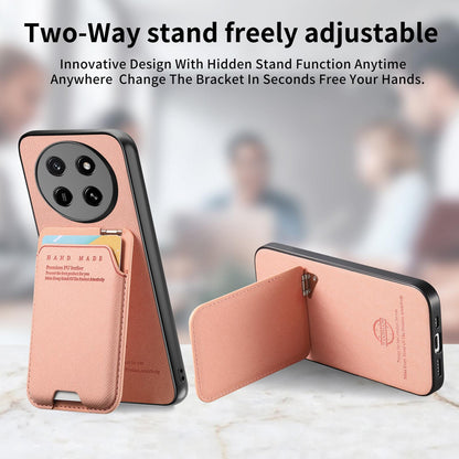 For Honor X80 Pro Max 5G Twill Fabric Ultra-thin Hinge Card Bag Holder Back Phone Case(Pink)