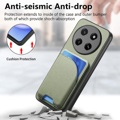 For Honor X80 Pro Max 5G Twill Fabric Leather-Skin Card Bag Magnetic Back Phone Case(Green)