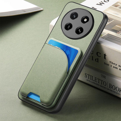 For Honor X80 Pro Max 5G Twill Fabric Leather-Skin Card Bag Magnetic Back Phone Case(Green)