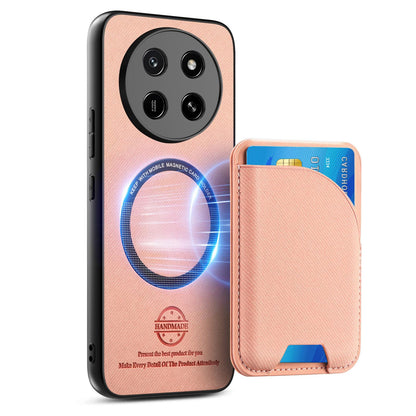 For Honor X80 Pro Max 5G Twill Fabric Leather-Skin Card Bag Magnetic Back Phone Case(Pink)