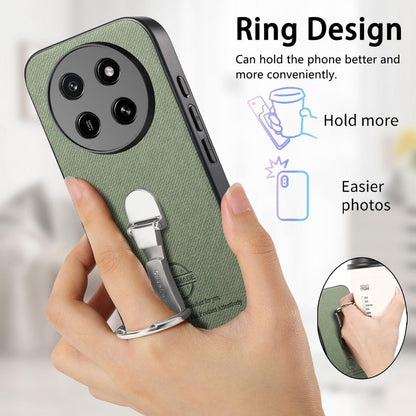 For Honor X80 Pro Max 5G Twill Fabric Leather-Skin Fold Ring Holder Back Phone Case(Green)