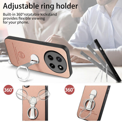 For Honor X80 Pro Max 5G Twill Fabric Leather-Skin Fold Ring Holder Back Phone Case(Pink)