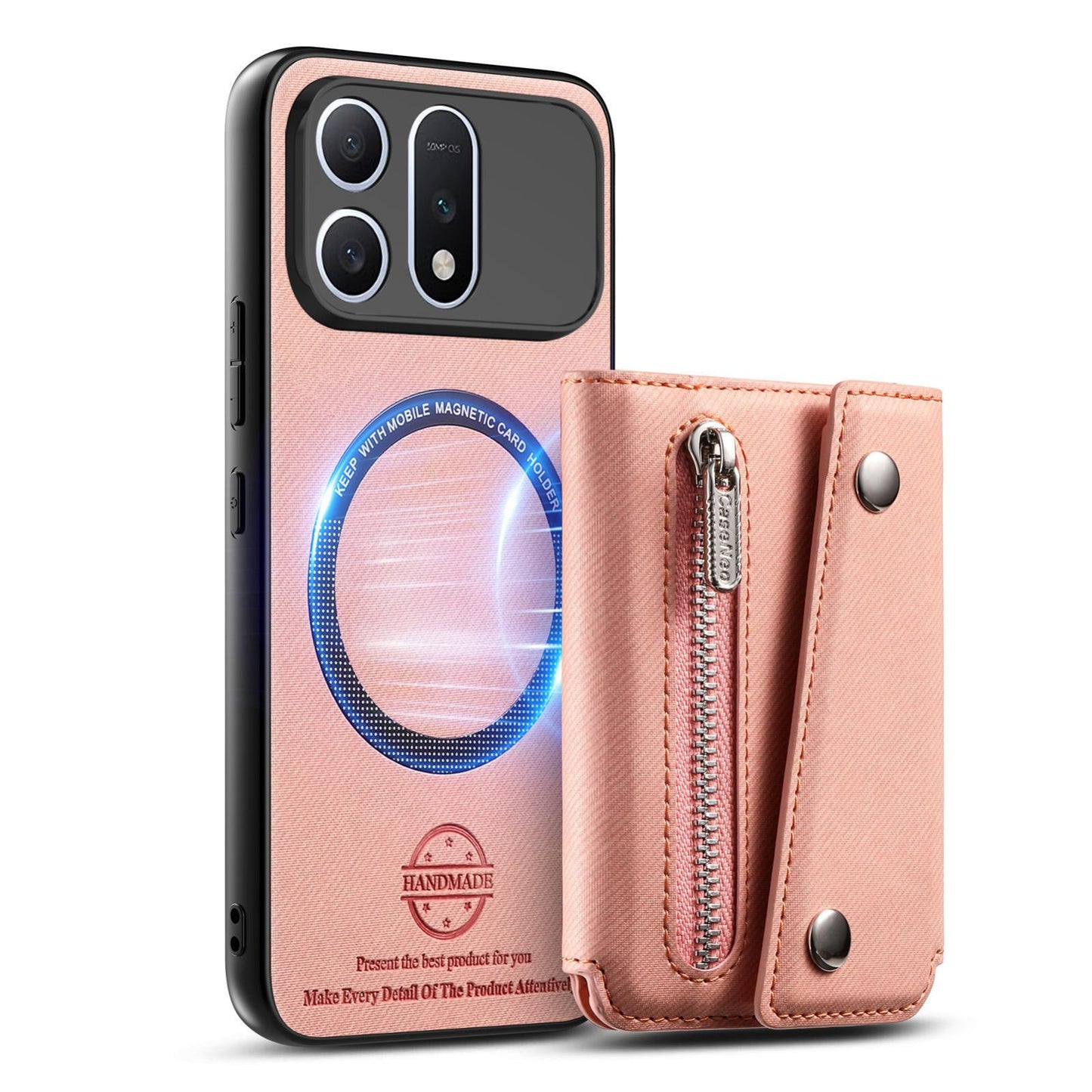 For Honor Win Turbo 5G Twill Fabric D Buckle Wallet Magnetic Card Bag Back Phone Case(Pink)